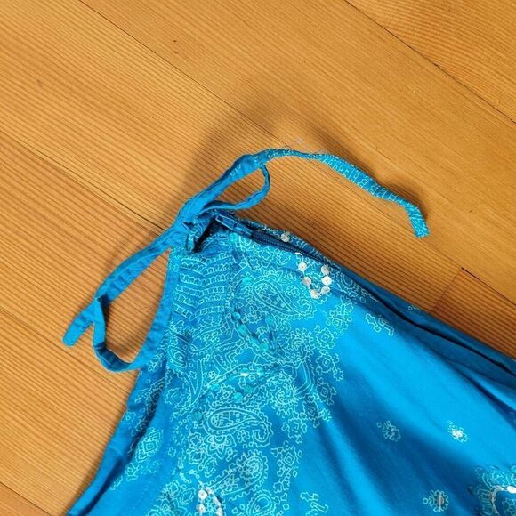 Soft Surroundings XL 100% cotton embellished full skirt sequined boho - Picture 5 of 9